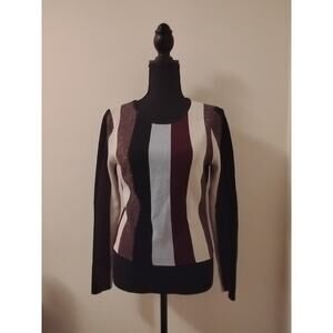 International Concepts Women's Striped Long Sleeve Sweater